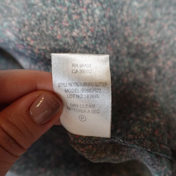 Theory Top Womens Medium Silk Button Front Long Sleeve Burning Glitter Notin - Picture 5 of 10